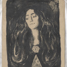 Litografiske steiner i utstillingen Slottet + Munch. Her "Brosjen. Eva Mudocci". Utlånt fra Munchmuseet. Foto: Halvor Bjørngård, Munchmuseet